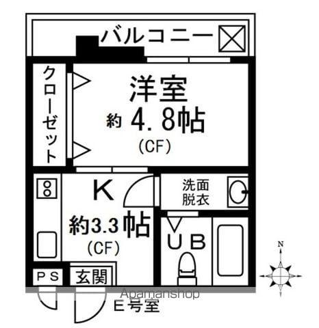 吉川屋ビル(1K/5階)の間取り写真