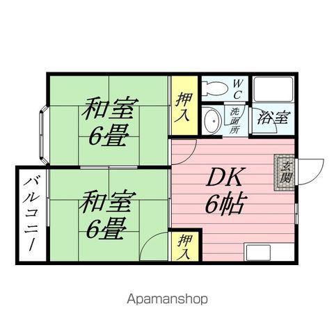 コーポ芳賀A棟(2DK/2階)の間取り写真