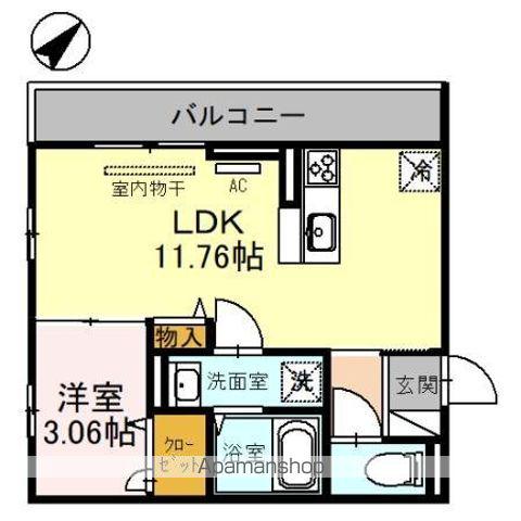 VIENTO彦根(1LDK/3階)の間取り写真