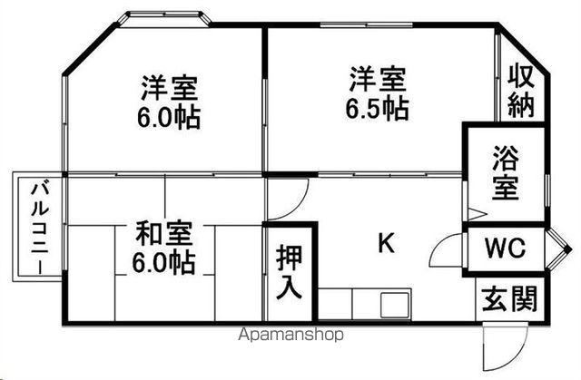 リ ッ チ ラ ン ド ハ イ ツ(3K/2階)の間取り写真