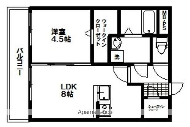 ウィステリア八幡(1LDK/3階)の間取り写真