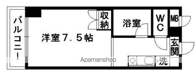 リベルテ水前寺北(ワンルーム/6階)の間取り写真