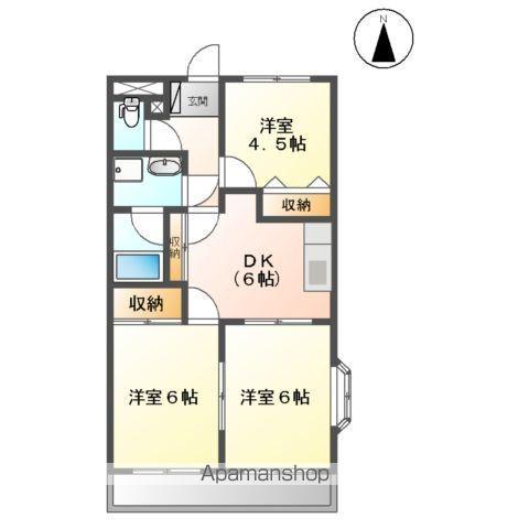 ロイヤルリバー98(3DK/1階)の間取り写真