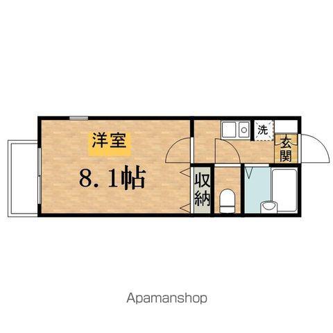 グランドリバー(1K/1階)の間取り写真