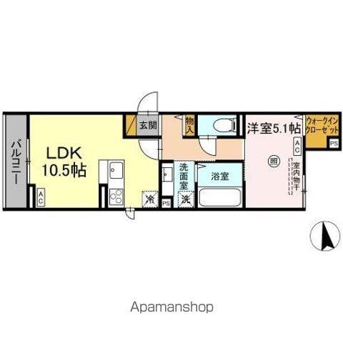 SERENVITA イースト(1LDK/3階)の間取り写真