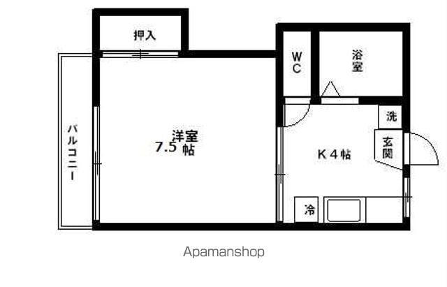 シティ中島丁B(1K/2階)の間取り写真