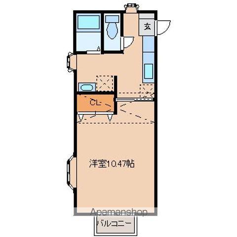 ソレアード遠見塚参(1K/2階)の間取り写真