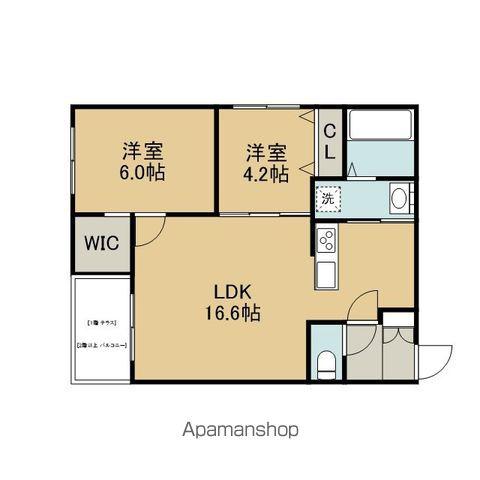 WALPOLE PARK 千歳(2LDK/1階)の間取り写真