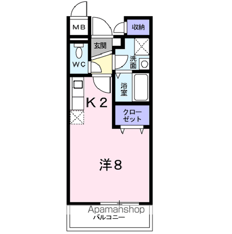 東北本線 矢吹駅 徒歩5分 2階建 築24年(ワンルーム/1階)の間取り写真