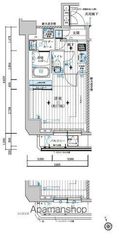メインステージ若松河田(1K/7階)の間取り写真