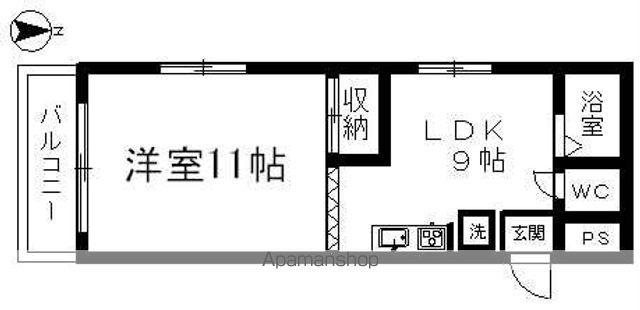 フラワーコーポ立田(1LDK/1階)の間取り写真