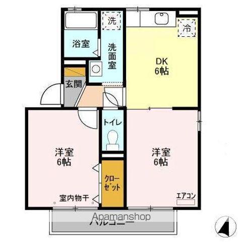 リブェールA・B・C(2DK/1階)の間取り写真
