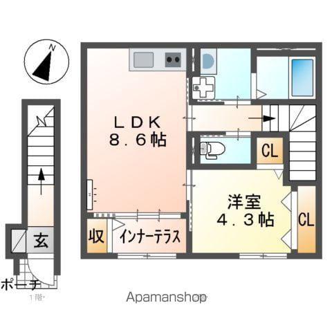 スターテラスⅡ中野東(1LDK/2階)の間取り写真