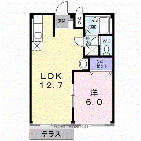 プレジデントハイツ近藤(1LDK/1階)の間取り写真