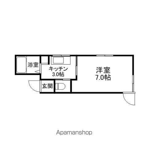 ハミングアップ(1K/2階)の間取り写真