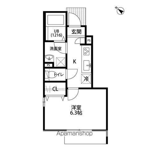 リーブル マレ(1K/1階)の間取り写真