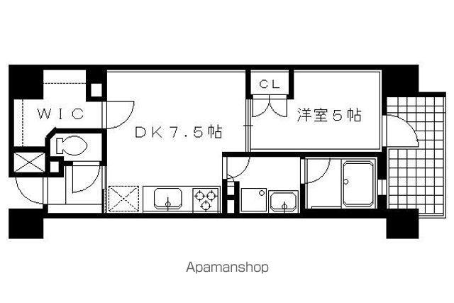ルーシア京都烏丸御池(1DK/9階)の間取り写真