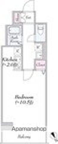 ヴァンテ・アン神楽坂(1K/4階)の間取り写真