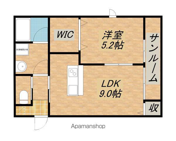 CA彩り(1LDK/2階)の間取り写真