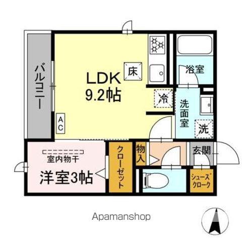 セレスティア本荘中ノ町A(1LDK/1階)の間取り写真