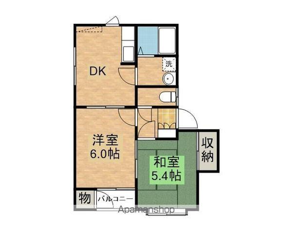 アベール(2DK/2階)の間取り写真