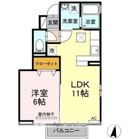 サンスクエアA(1LDK/1階)の間取り写真