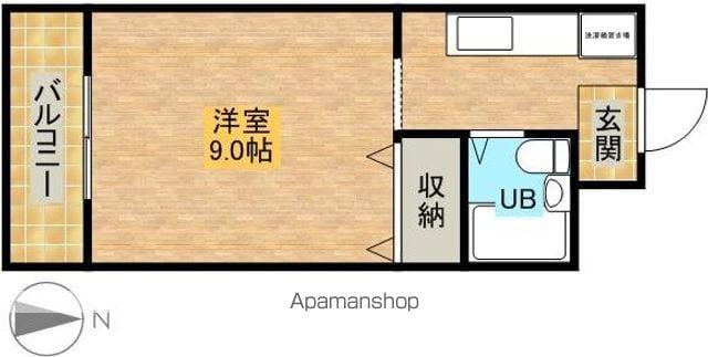 フレッシュタウンスギモト(1K/1階)の間取り写真