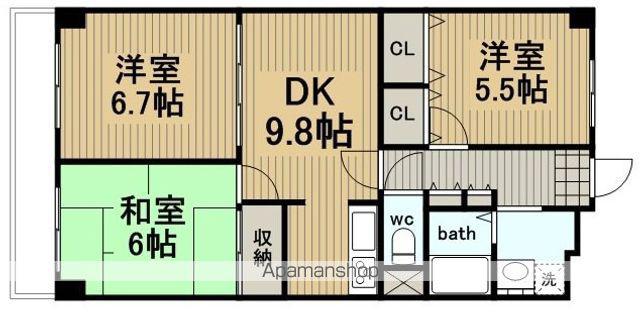 日商岩井鶴見マンション(3DK/3階)の間取り写真