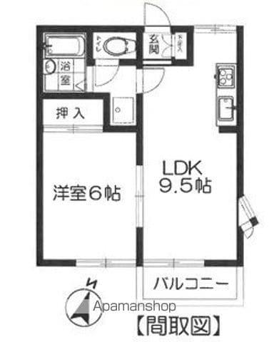 ゆりハイツⅡ(1LDK/1階)の間取り写真