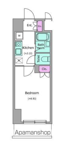 レジディア木場(1K/2階)の間取り写真