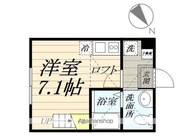 ハーミットクラブハウスシーズン(ワンルーム/1階)の間取り写真