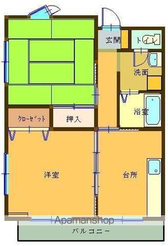 いずみコーポ(2DK/2階)の間取り写真