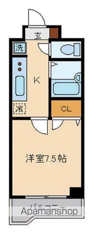 晩翠ウイングビル(1K/8階)の間取り写真