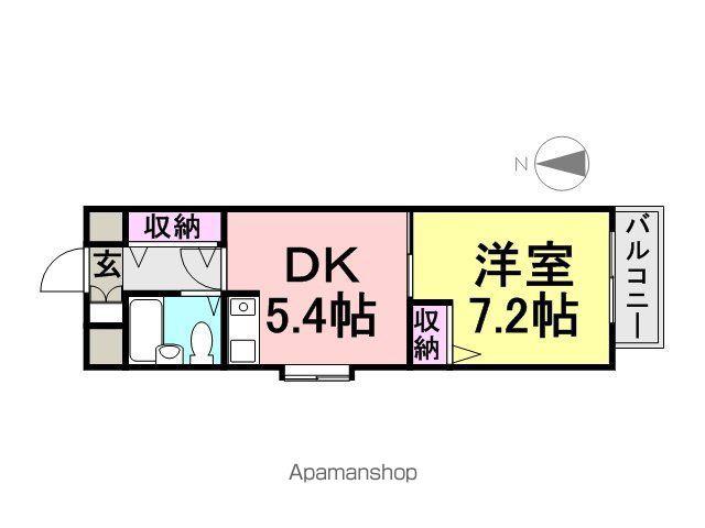 ロイヤルメゾン塚口南2(1DK/2階)の間取り写真