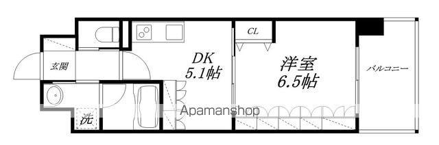 エルミナレジェンド(1DK/6階)の間取り写真