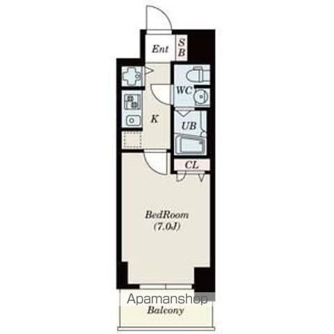 S-RESIDENCE難波BRILLER(1K/6階)の間取り写真