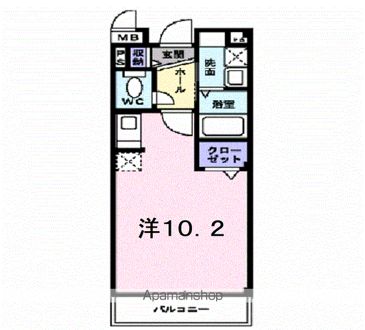 ヴィアーレ2(ワンルーム/2階)の間取り写真