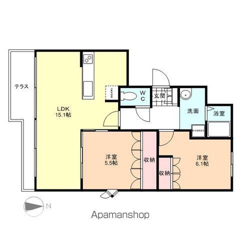 サザンクロス(2LDK/2階)の間取り写真