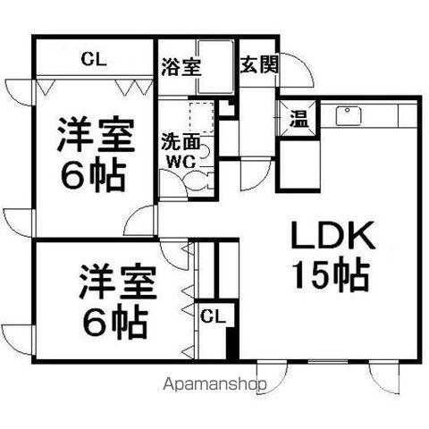 PENT HOUSE(2LDK/3階)の間取り写真