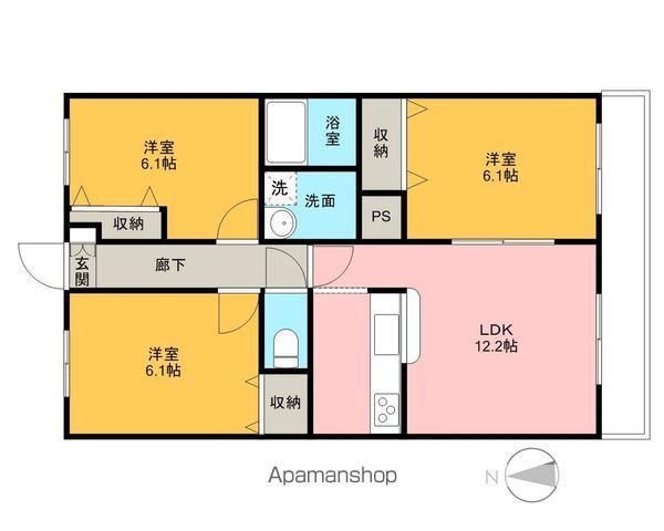 ブレインマンション南町(3LDK/4階)の間取り写真