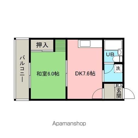 イースト博多(1DK/6階)の間取り写真