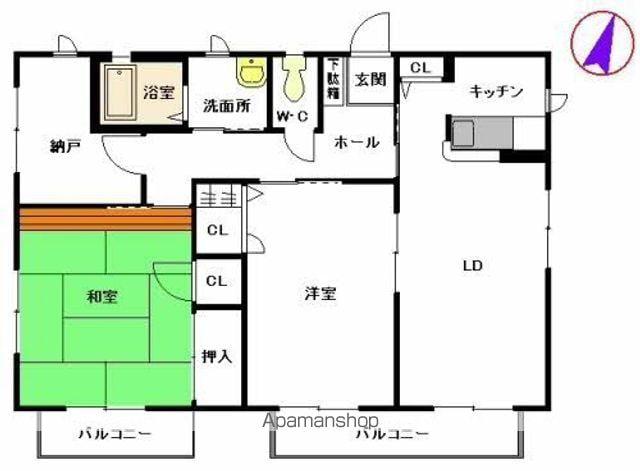 シャーメゾン西間 (2LDK/2階)の間取り写真