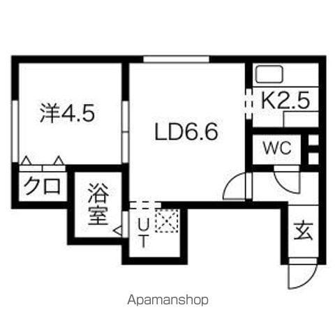ファルコン17(1DK/1階)の間取り写真