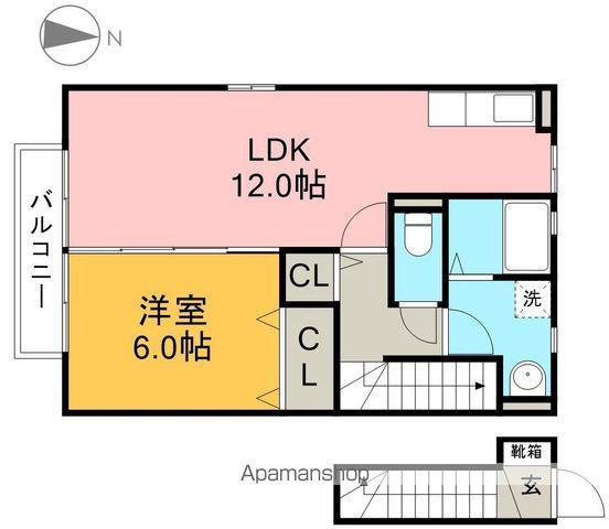 ビオトープ(1LDK/2階)の間取り写真