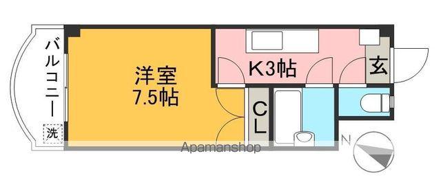 ピュアコート高須(1K/4階)の間取り写真