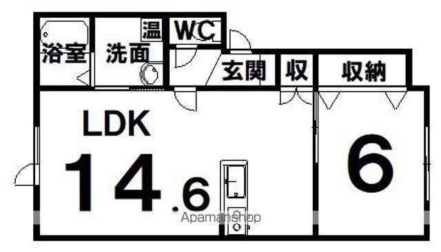 レインボーコート東川 B棟(1LDK/1階)の間取り写真