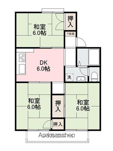 瀬戸ハイツAB(3DK/1階)の間取り写真