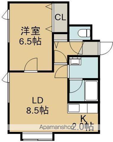 パレスセナⅡ(1LDK/2階)の間取り写真