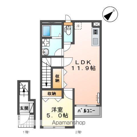 HK館123(1LDK/2階)の間取り写真