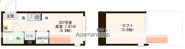 レジデンス・イン初台(ワンルーム/2階)の間取り写真